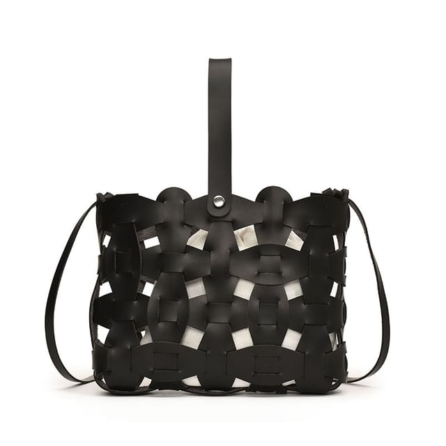 Cutout Leather Bag Faux Crossbody