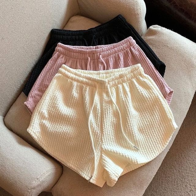 Shorts Plain Waist Drawstring