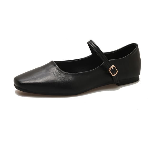 Square Toe Mary Jane Flats