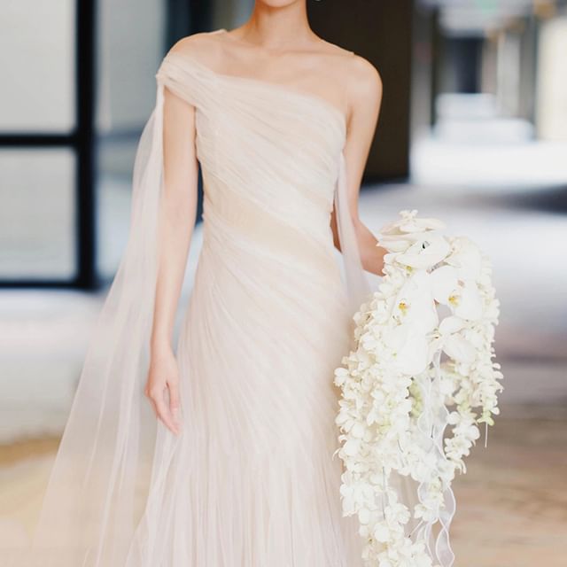 Tulle Sheath One Shoulder Evening Dress