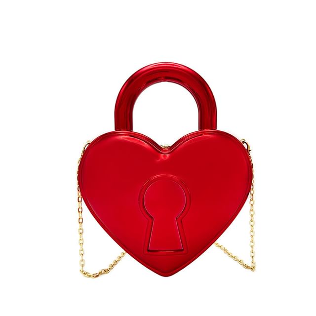 Chain Strap Heart Crossbody Bag