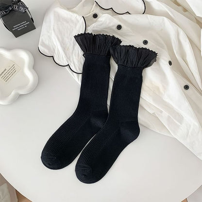 Two Tone Ruffle Socks