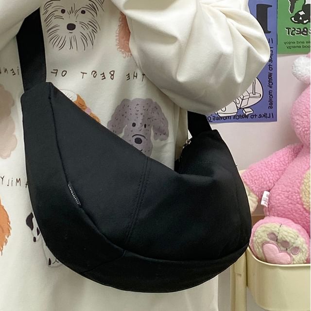 Coin Zipper Plain Purse Pouch With Crossbody