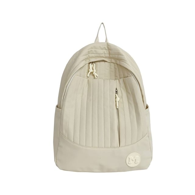 Plain Backpack Quilted Laptop