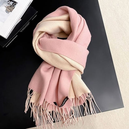 Two Tone Fringed Scarf