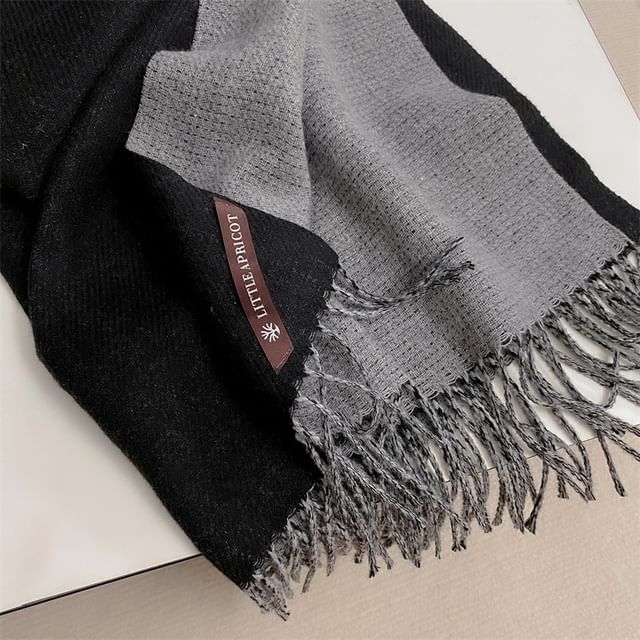 Two Tone Fringed Scarf