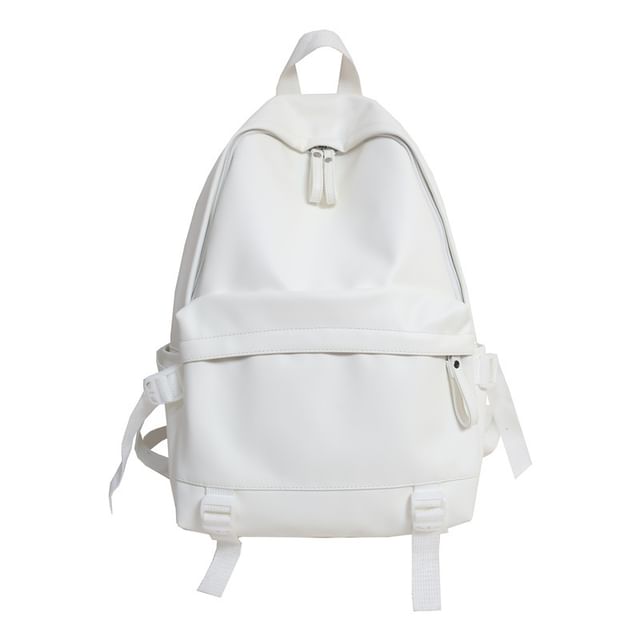 Backpack Leather Faux Multi-Pocket