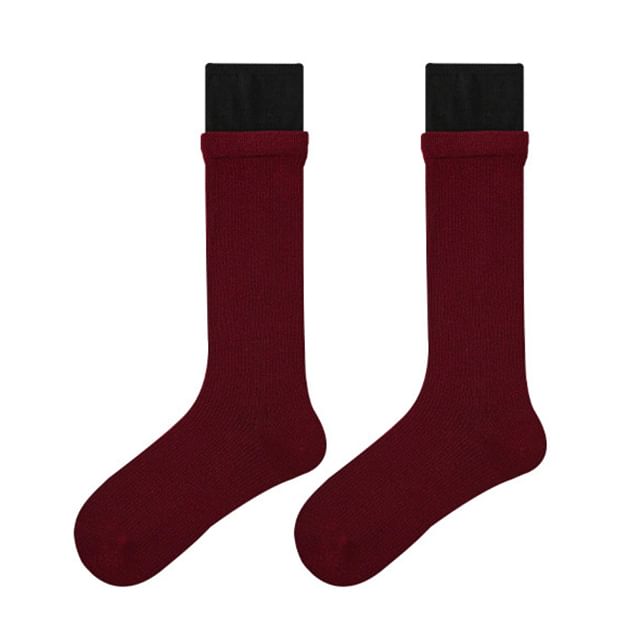 Mock Two Piece Crew Socks