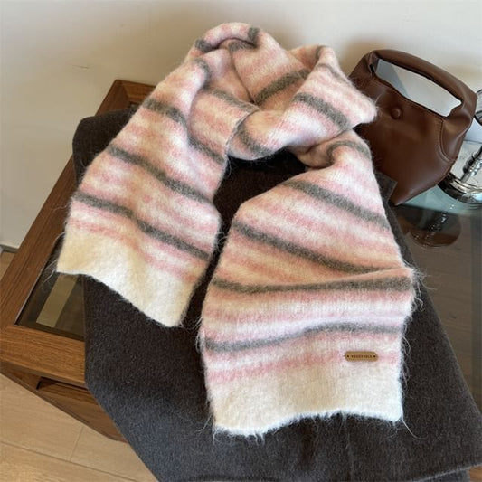 Striped Fluffy Scarf