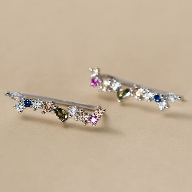 925 Sterling Silver Rhinestone Climber Earring