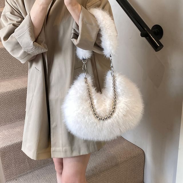 Bag Shoulder Fluffy Beaded