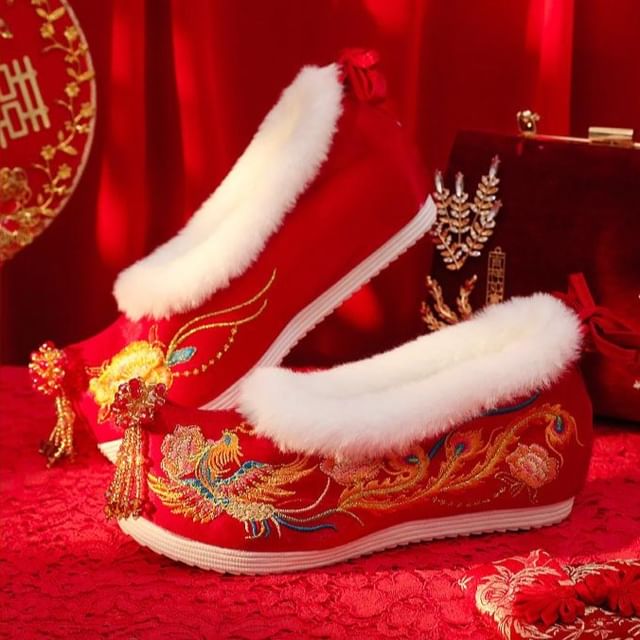 (Various Embroidered Designs) Pumps Hidden Heel Wedge Beaded