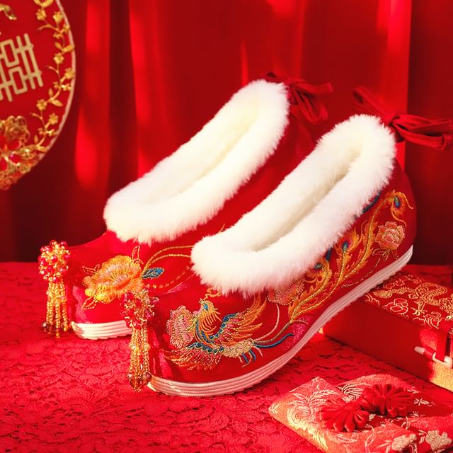 (Various Embroidered Designs) Pumps Hidden Heel Wedge Beaded