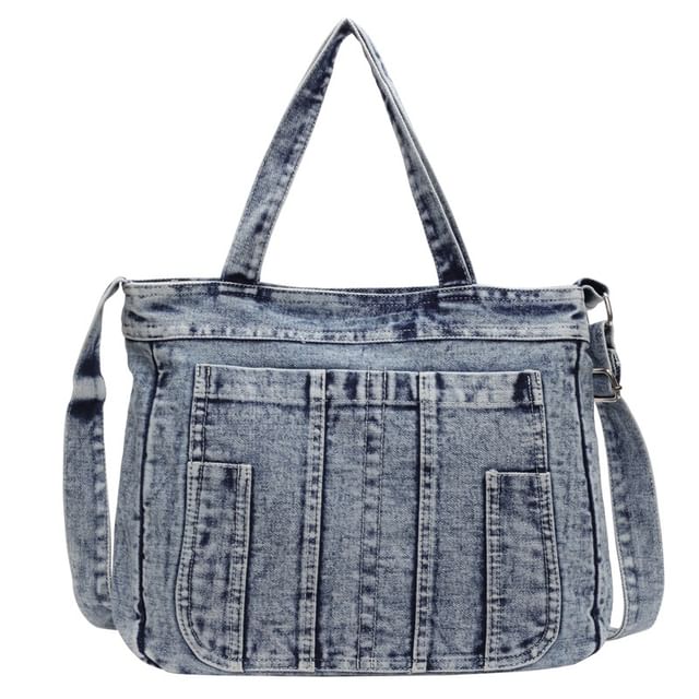 Denim Crossbody Washed Bag