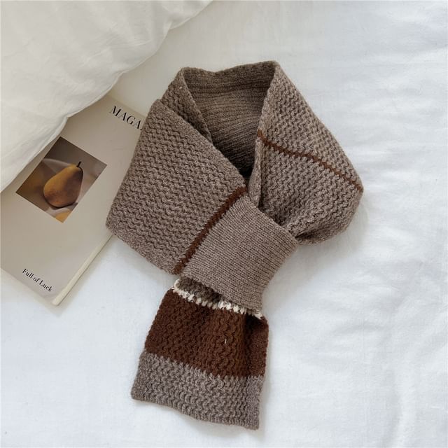 Two-Tone Knit Scarf