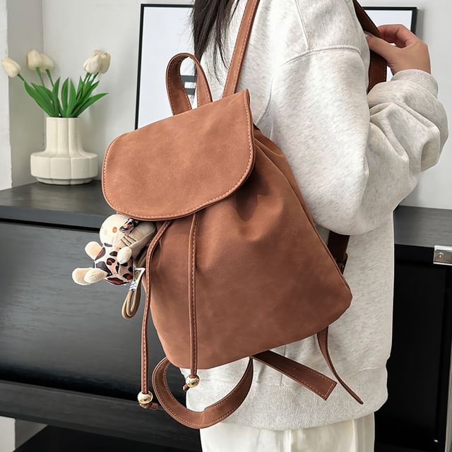Backpack Suede Flap Faux