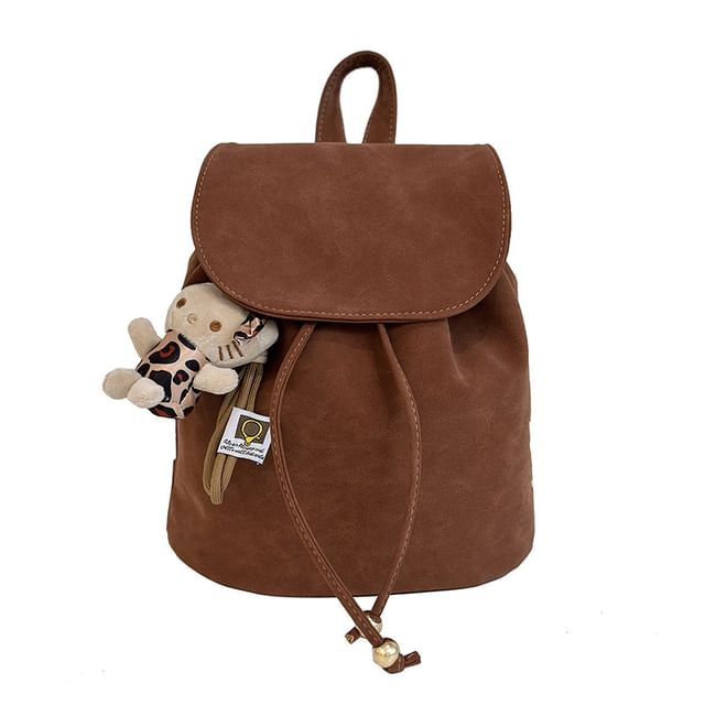 Backpack Suede Flap Faux