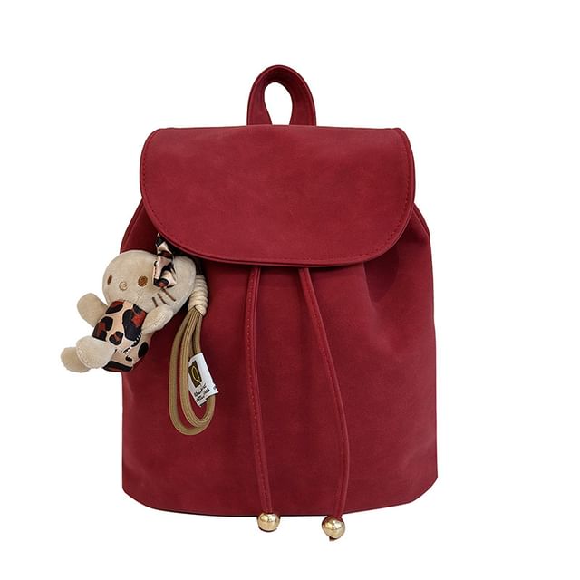 Backpack Suede Flap Faux