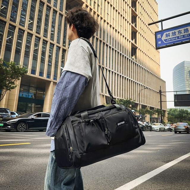 Multi-Pocket Applique Bag Duffel