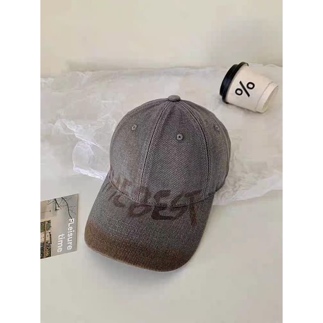 / Baseball Cap Plain Print Washed Lettering