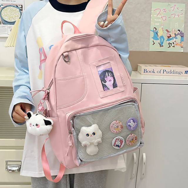 Panel Bag PVC Set Nylon Badge / Laptop Charm Backpack