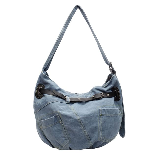 Bag Washed Buckled Denim Crossbody