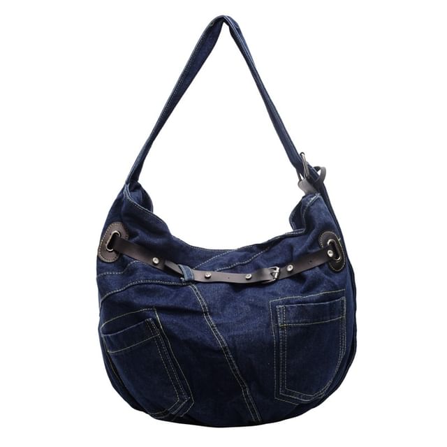 Bag Washed Buckled Denim Crossbody