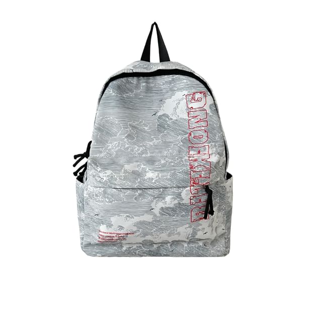 Print Backpack Nylon Set Bag Lettering Laptop / Charm