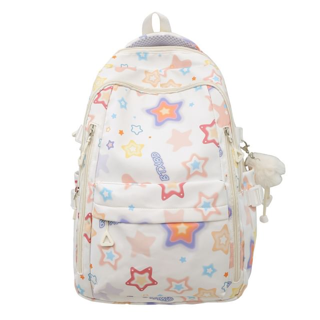 Bag Charm Backpack / Laptop Star Set Print Nylon