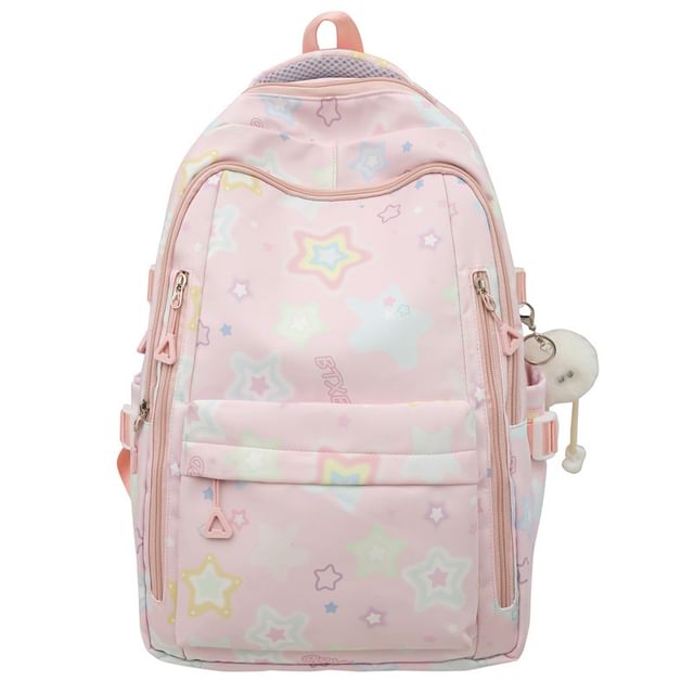 Bag Charm Backpack / Laptop Star Set Print Nylon