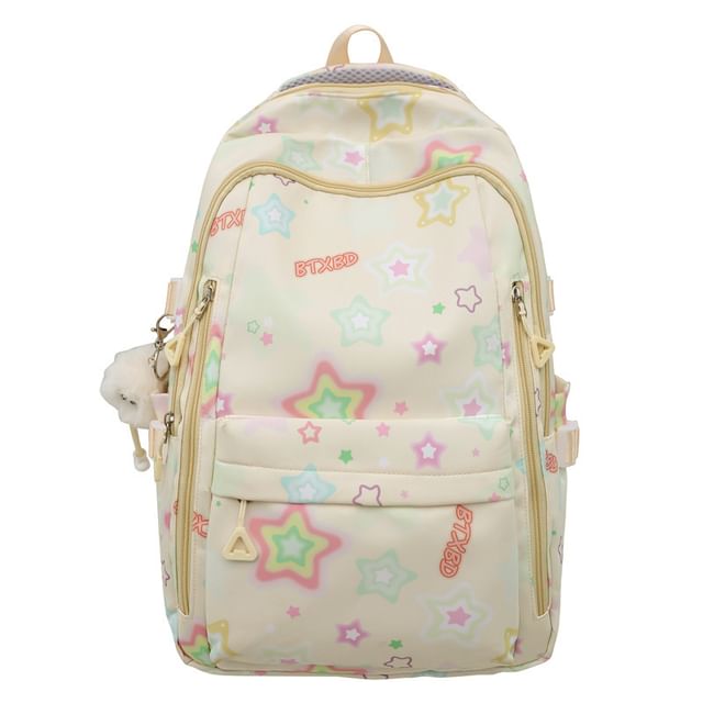 Bag Charm Backpack / Laptop Star Set Print Nylon