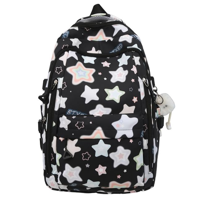 Bag Charm Backpack / Laptop Star Set Print Nylon