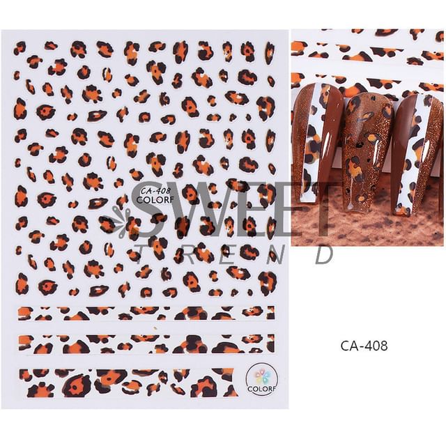 Leopard Print Nail Art Stickers (Various Designs)