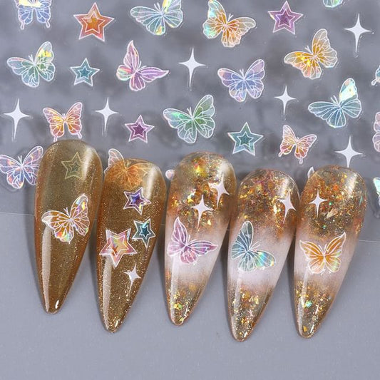 Butterfly Star Nail Art Stickers (Various Designs)