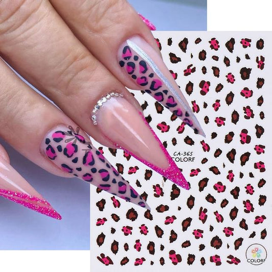 Leopard Print Nail Art Stickers (Various Designs)