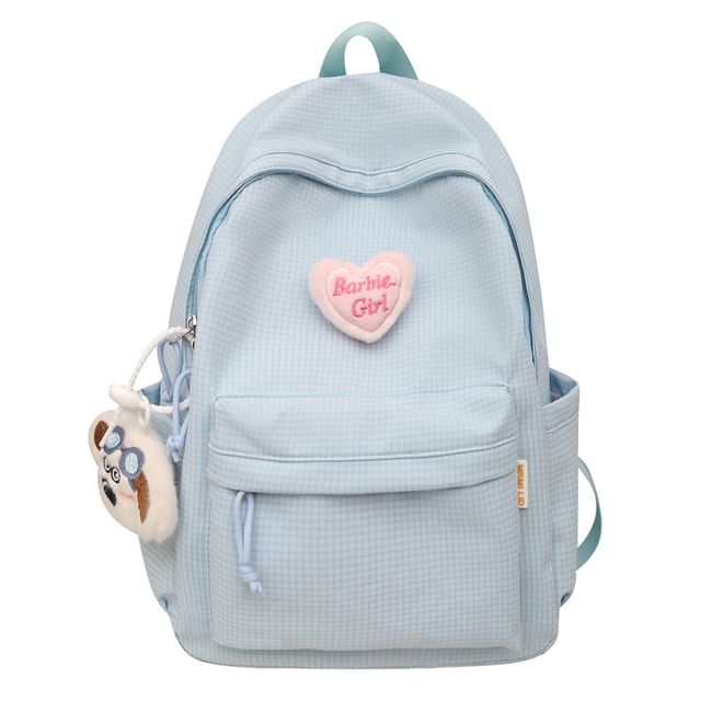 Nylon / Plaid Backpack Brooch Set