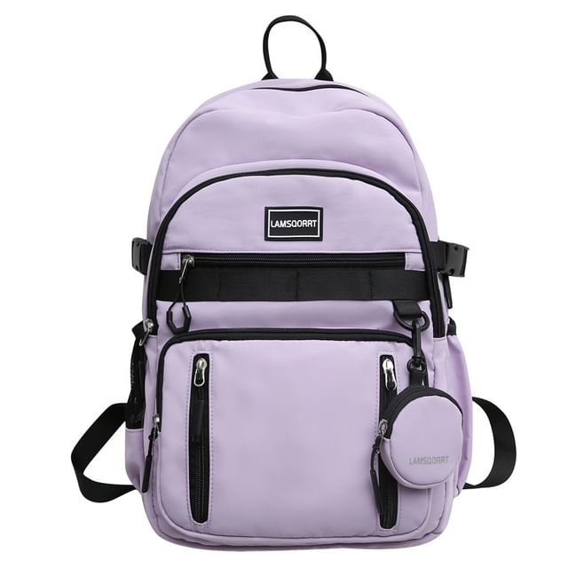 Nylon Backpack Set: Purse Coin Lettering + Applique