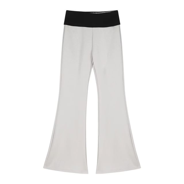 Drawstring Plain Hoodie Rise / Sweatpants Bootcut Tone High Two Zip Crop