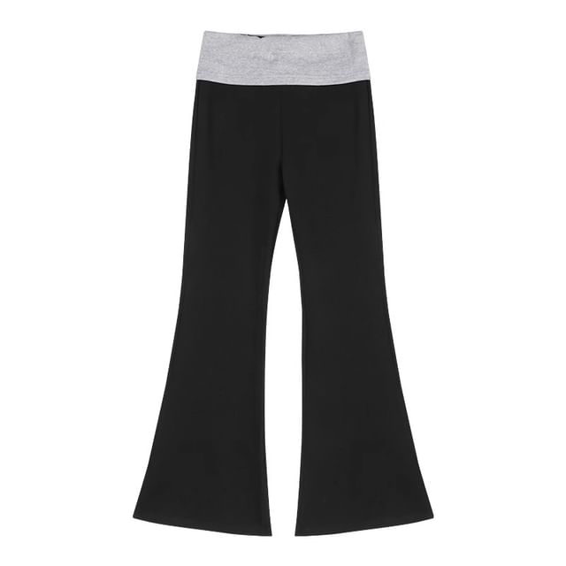 Drawstring Plain Hoodie Rise / Sweatpants Bootcut Tone High Two Zip Crop