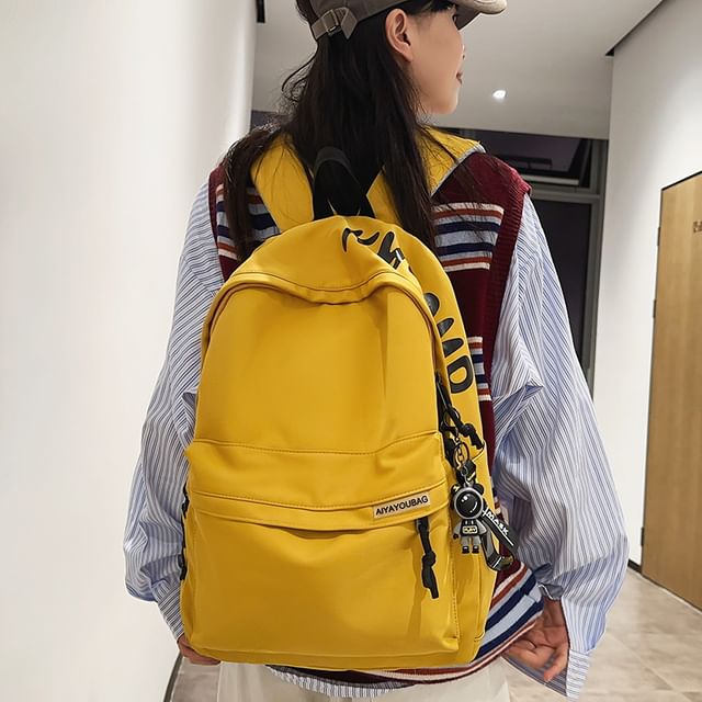 / Bag Laptop Print Set Lettering Nylon Backpack Charm