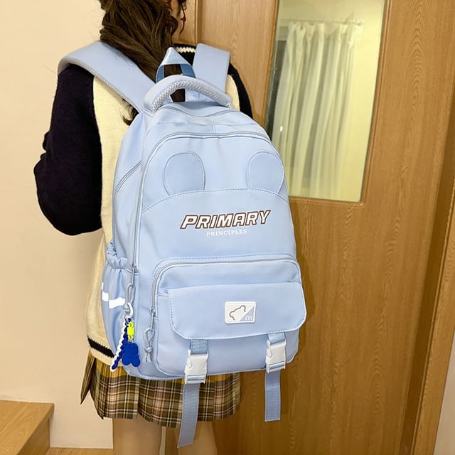 Print Nylon Laptop Lettering Backpack