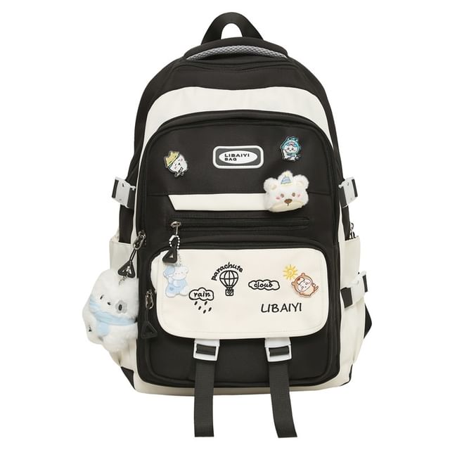 Set Charm Embroidered / Laptop Tote Nylon Backpack Bag