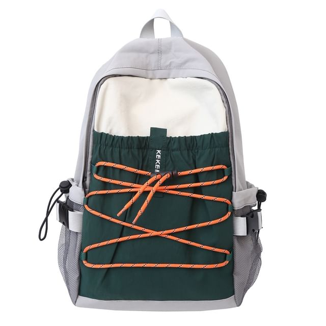 Nylon Block Backpack Color Bag / Charm Set