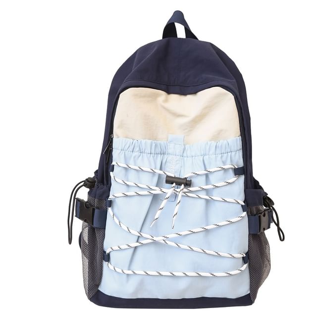 Nylon Block Backpack Color Bag / Charm Set