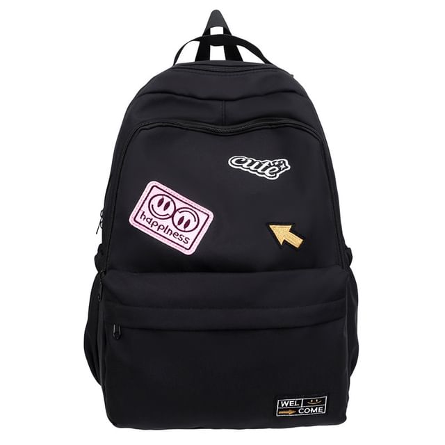 Laptop Applique Nylon Backpack Lettering
