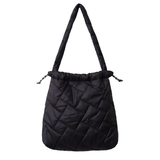 Quilted Drawstring Plain Tote Bag