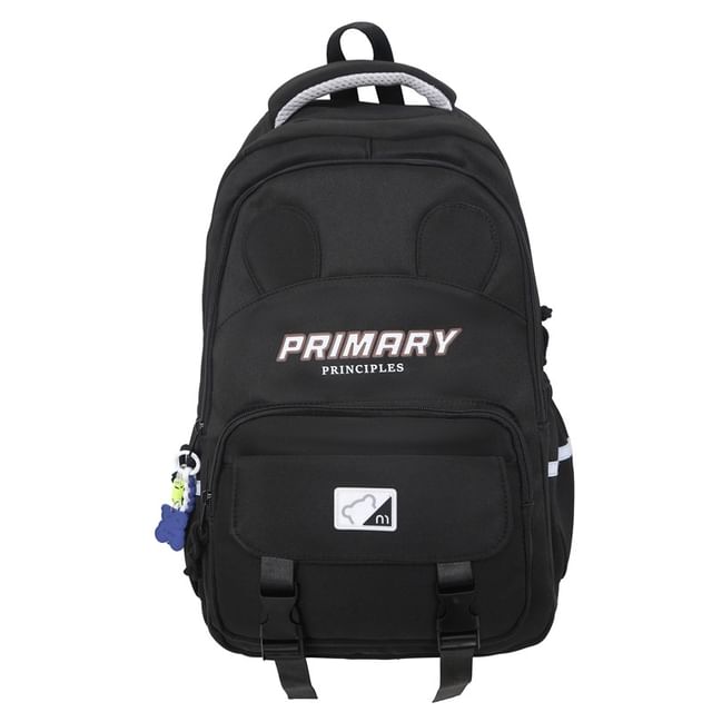 Print Nylon Laptop Lettering Backpack
