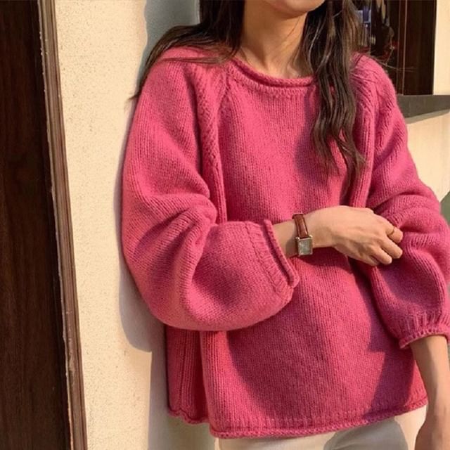 Sweater Plain Crew Neck