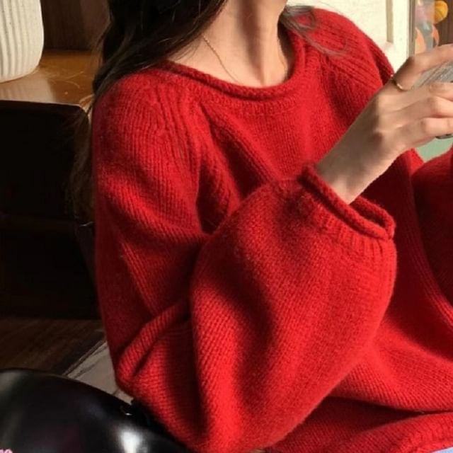 Sweater Plain Crew Neck