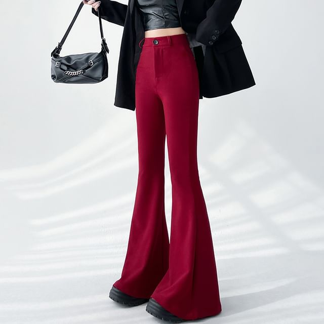 Designs) Plain Waist Dress (Various Flared High Pants